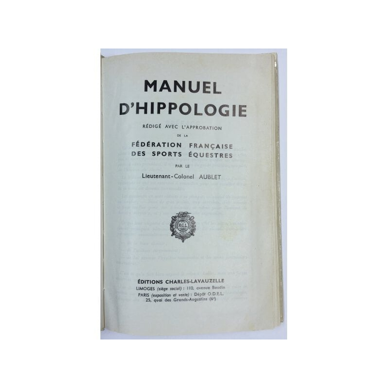 MANUEL D’HIPPOLOGIE
