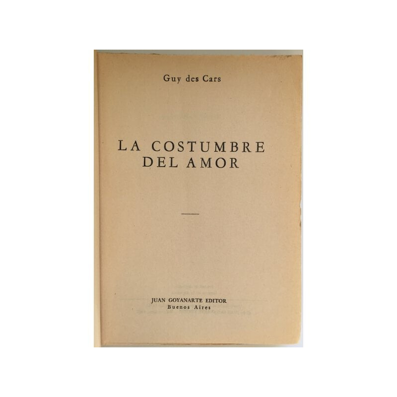 LA COSTUMBRE DEL AMOR