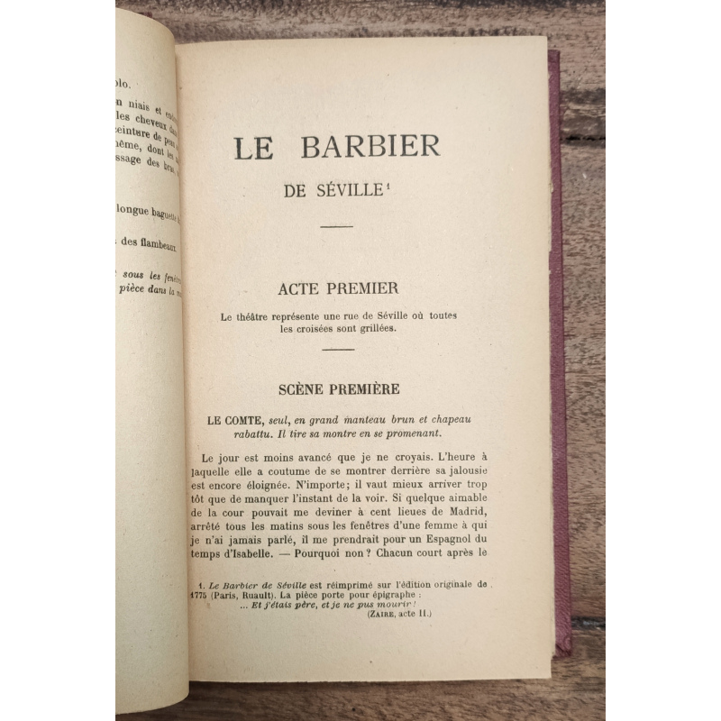 THÉATRE DE BEAUMARCHAIS: LE BARBIER DE SÉVILLE. - LE MARIAGE DE FIGARO.  - EUGÉNIE
