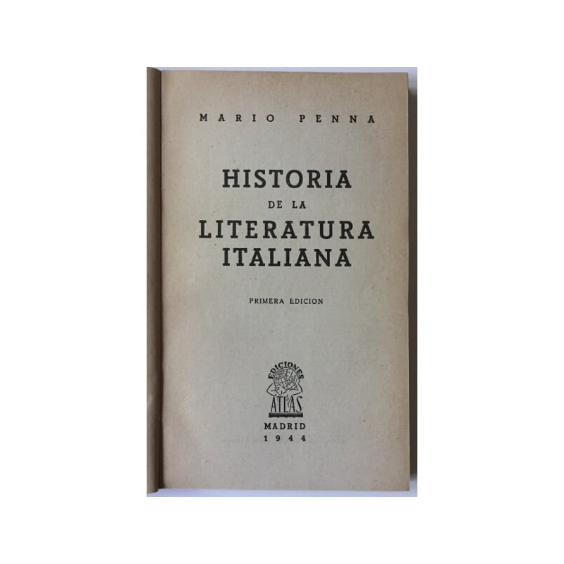 HISTORIA DE LA LITERATURA ITALINA