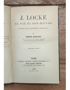 J. LOCKE SA VIE ET SON OUEUVRE. - PRINCIPES GÉNÉRAUX DE PSYSIOLOGIQUE 2