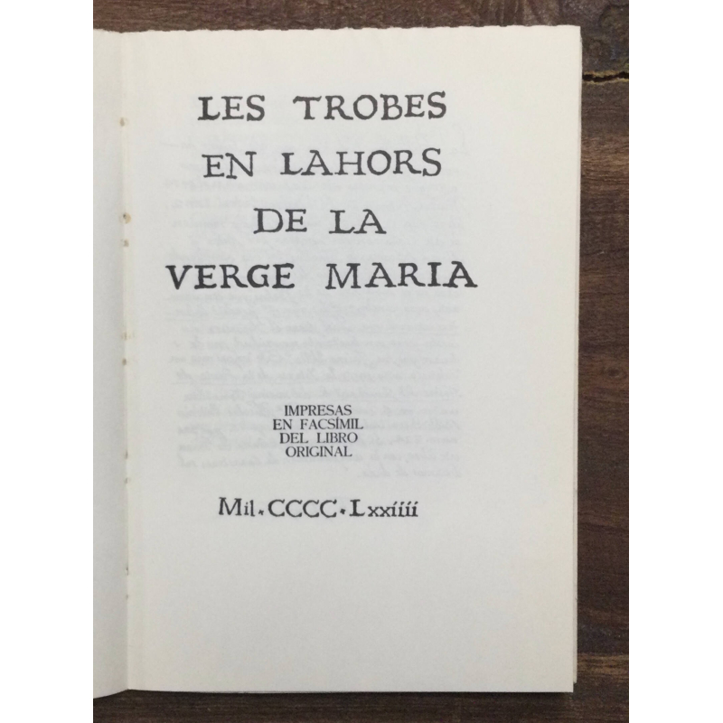 LES TROBES EN LAHORS DE LA VERGE MARIA
