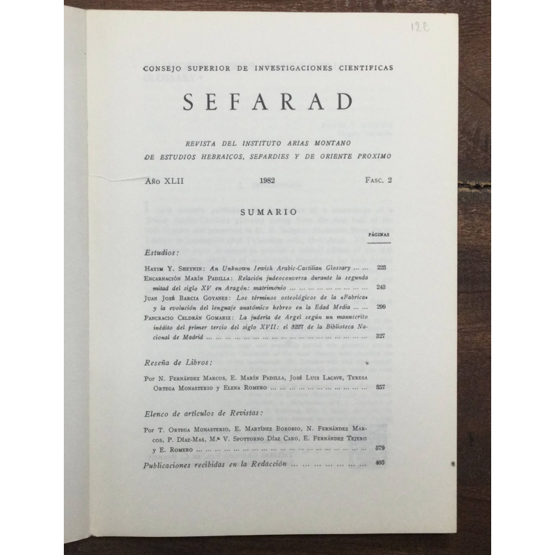 SEFARAD. AÑO XLII. FASC. 2
