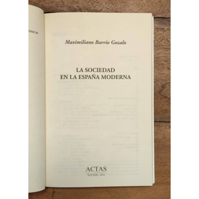 LA SOCIEDAD EN LA ESPAÑA MODERNA