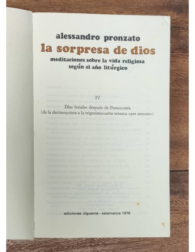 LA SORPRESA DE DIOS IV: DÍAS FERIALES DESPUÉS DE PENTECOSTÉS