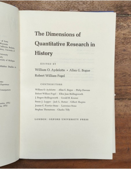 THE DIMENSIONS OF QUANTITATIVE RESEARCH IN HISTORY