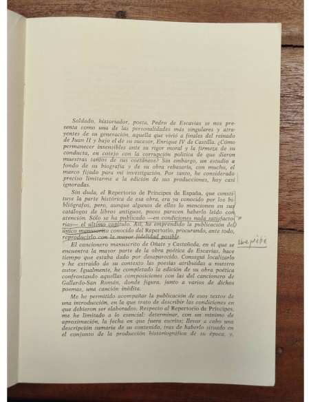 REPERTORIO DE PRÍNCIPES DE ESPAÑA Y OBRA POÉTICA DEL ALCAIDE PEDRO DE ESCAVÍAS