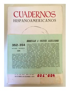 CUADERNOS HISPANOAMERICANOS. Nº 352-354 HOMENAJE A VICENTE ALEIXANDRE