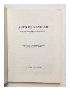 AUTO DE NAVIDAD: OBRA ANÓNIMA DEL SIGLO XVII 2