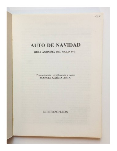 AUTO DE NAVIDAD: OBRA ANÓNIMA DEL SIGLO XVII