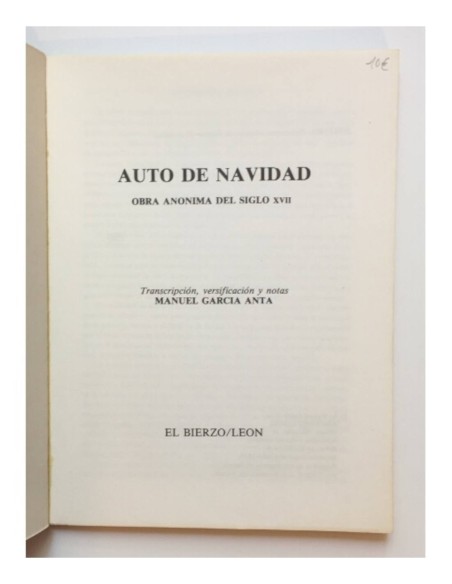 AUTO DE NAVIDAD: OBRA ANÓNIMA DEL SIGLO XVII