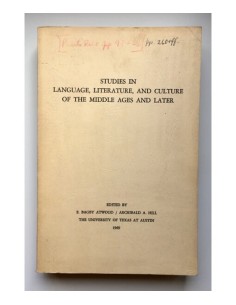 STUDIES IN LANGUAGE, LITERATURE, AND CULTURE OF THE MIDDLE AGES AND LATER