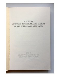 STUDIES IN LANGUAGE, LITERATURE, AND CULTURE OF THE MIDDLE AGES AND LATER 2