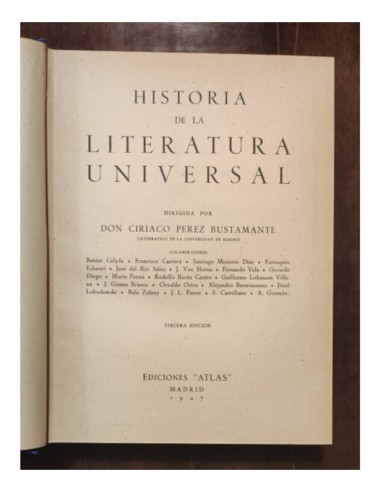 HISTORIA DE LA LITERATURA UNIVERSAL