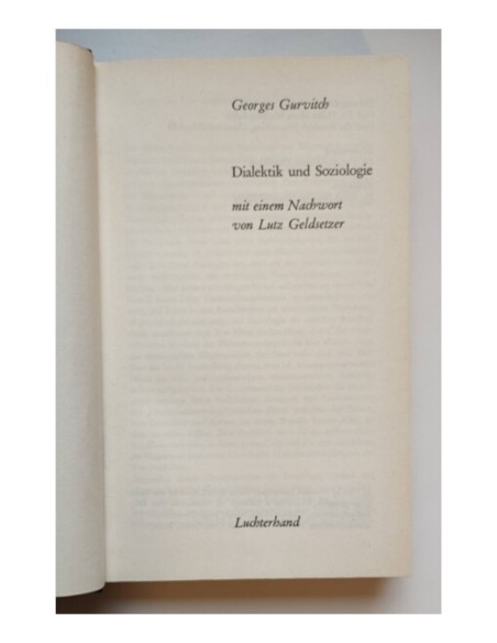 DIALEKTIK UND SOZIOLOGIE