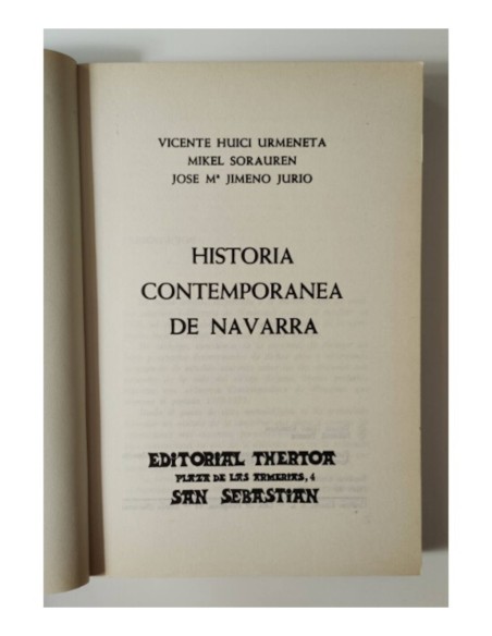 HISTORIA CONTEMPORÁNEA DE NAVARRA: DOS SIGLOS DE CRISIS 1773-1975