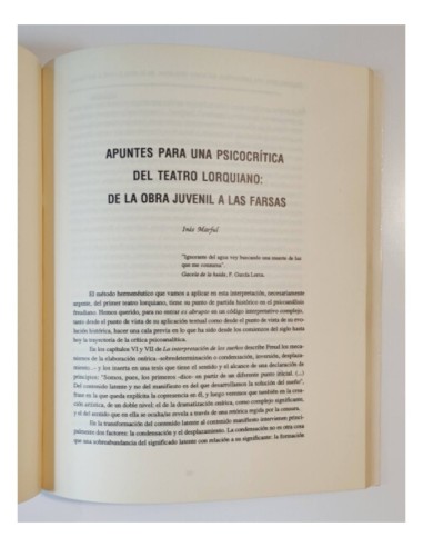 LECTURAS SOBRE EL TEXTO DRAMÁTICO. VARIACIONES SOBRE LA OBRA DE LORCA