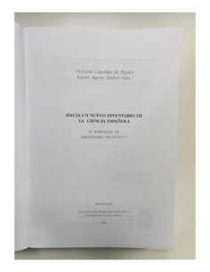HACIA UN NUEVO INVENTARIO DE LA CIENCIA ESPAÑOLA: ACTAS DE LAS IV JORNADAS DE HISPANISMO FILOSÓFICO 2