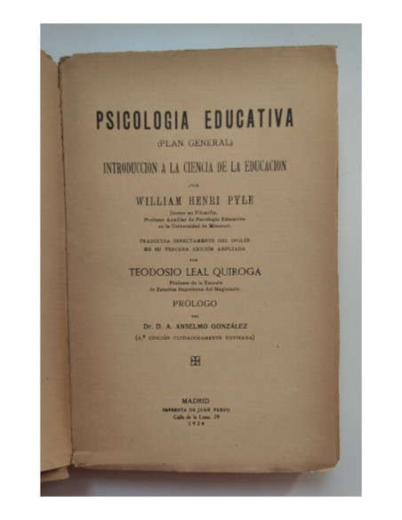 PSICOLOGÍA EDUCATIVA: INTRODUCCIÓN A LA CIENCIA DE LA EDUCACIÓN