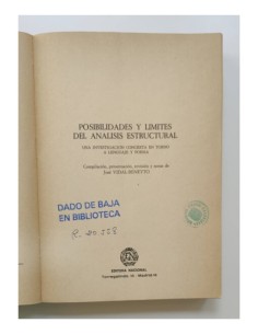 POSIBILIDADES Y LÍMITES DEL ANÁLISIS ESTRUCTURAL 2
