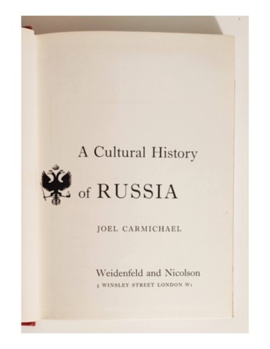 A CULTURAL HISTORY OF RUSSIA