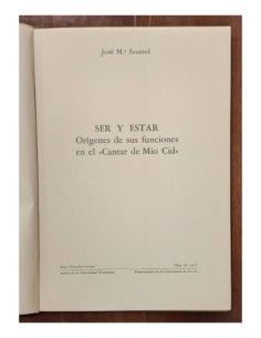 SER Y ESTAR. ORÍGENES DE SUS FUNCIONES EN EL CANTAR DE MIO CID 2
