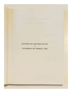 ESTUDIOS DE HISTORIA SOCIAL Y ECONÓMICA DE AMÉRICA 2