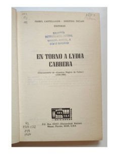 ENTORNO A LYDIA CABRERA (CINCUENTENARIO DE “CUENTOS NEGROS DE CUBA”) 1936-1986 2