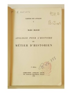 APOLOGIE POUR L’HISTOIRE OU MÉTIER D’HISTORIEN 2