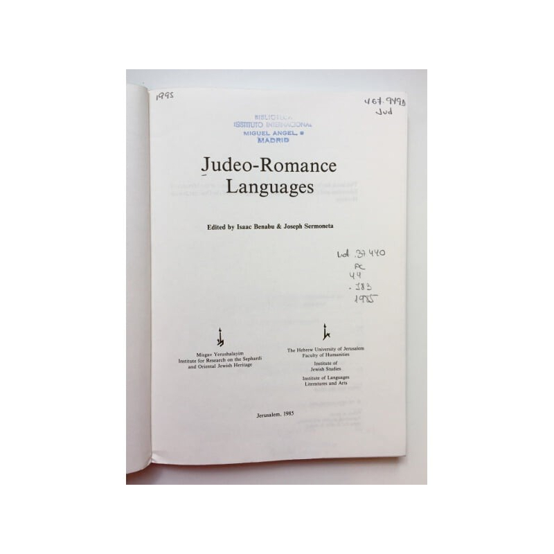 JUDEO-ROMANCE LANGUAGES