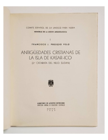 ANTIGÜEDADES CRISTIANAS DE LA ISLA DE KASAR-ICO (2ª CATARATA DEL NILO, SUDÁN)