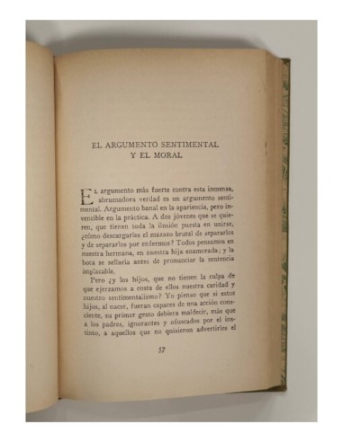 AMOR, CONVENIENCIA Y EUGENESIA. EL DEBER DE LAS EDADES. JUVENTUD, MODERNIDAD, ETERNIDAD