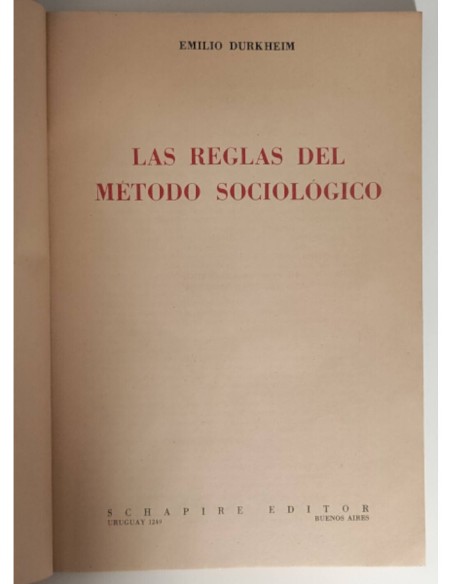 LAS REGLAS DEL MÉTODO SOCIOLOGICO