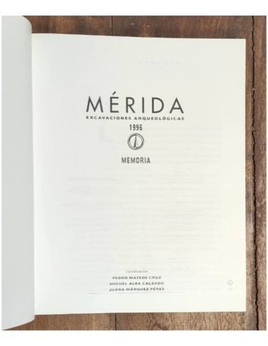 MÉRIDA: EXCAVACIONES ARQUEOLÓGICAS 1996. MEMORIA