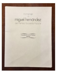 HOMENAJE A MIGUEL HERNÁNDEZ DEL PARTIDO SOCIALISTA POPULAR