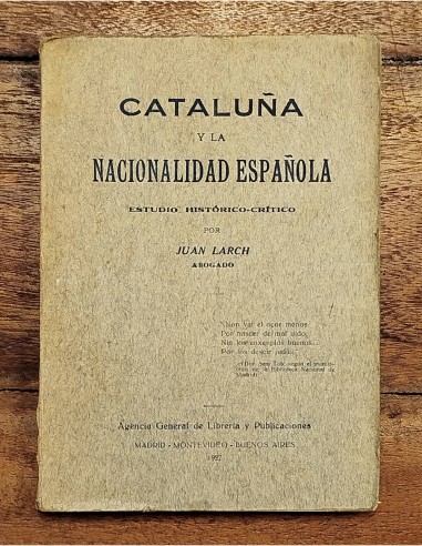 CATALUÑA Y LA NACIONALIDAD ESPAÑOLA: ESTUDIO HISTÓRICO-CRÍTICO