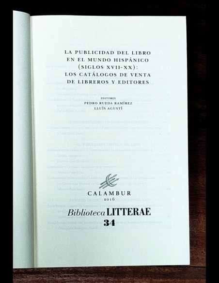 LA PUBLICIDAD DEL LIBRO EN EL MUNDO HISPÁNICO (SIGLOS XVII-XX): LOS CATÁLOGOS DE VENTA DE LIBREROS Y EDITORES