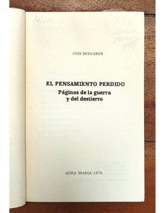 EL PENSAMIENTO PERDIDO: PÁGINAS DE LA GUERRA Y DEL DESTIERRO 2