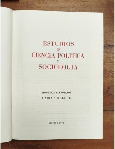 ESTUDIOS DE CIENCIA POLÍTICA Y SOCIOLOGÍA. HOMENAJE AL PROFESOR CARLOS OLLERO 2