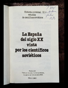 LA ESPAÑA DEL SIGLO XX VISTA POR LOS CIENTÍFICOS SOVIÉTICOS 2
