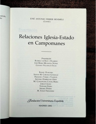 RELACIONES IGLESIA-ESTADO EN CAMPOMANES