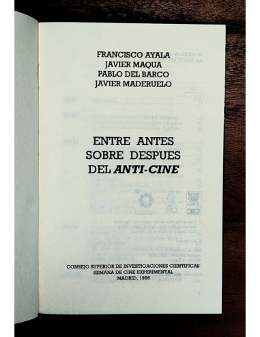 ENTRE ANTES SOBRE DESPUÉS DEL ANTI-CINE