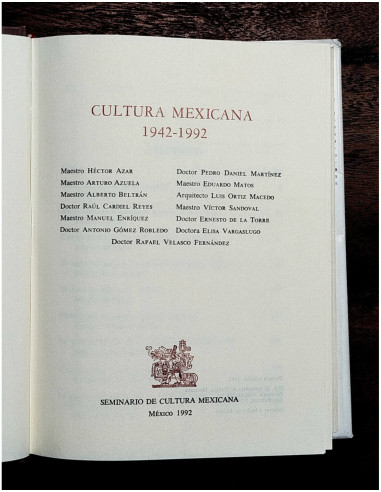 CULTURA MEXICANA 1942-1992
