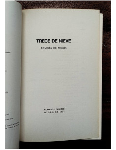 TRECE DE NIEVE. REVISTA DE POESÍA 1 2