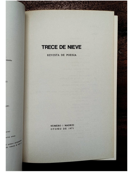 TRECE DE NIEVE. REVISTA DE POESÍA 1