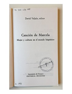 CANCIÓN DE MARCELA: MUJER Y CULTURA EN EL MUNDO HISPÁNICO 2