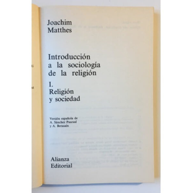 INTRODUCCIÓN A LA SOCIOLOGÍA DE LA RELIGIÓN: IGLESIA Y SOCIEDAD (2 TOMOS)