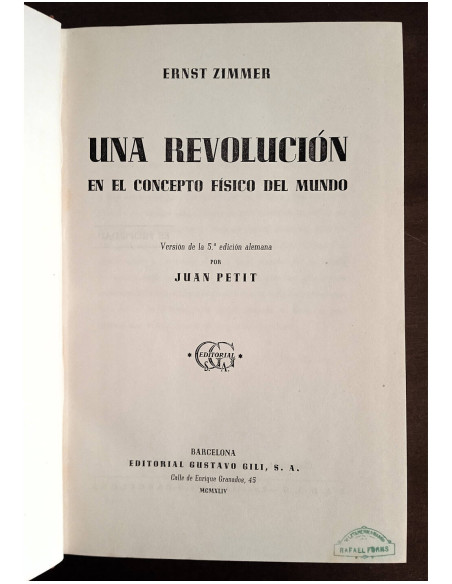 UNA REVOLUCIÓN EN EL CONCEPTO FÍSICO DEL MUNDO