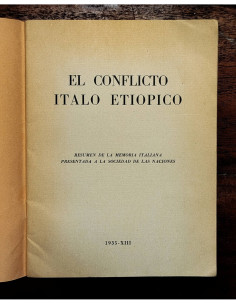 EL CONFLICTO ITALO ETIÓPICO: RESUMEN DE LA MEMORIA ITALIANA PRESENTADA EN LA SOCIEDAD DE NACIONES 2