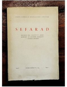 SEFARAD: REVISTA DEL INSTITUTO ARIAS MONTANO DE ESTUDIOS HEBRAICOS Y ORIENTE PRÓXIMO. AÑO V. FASC. I.